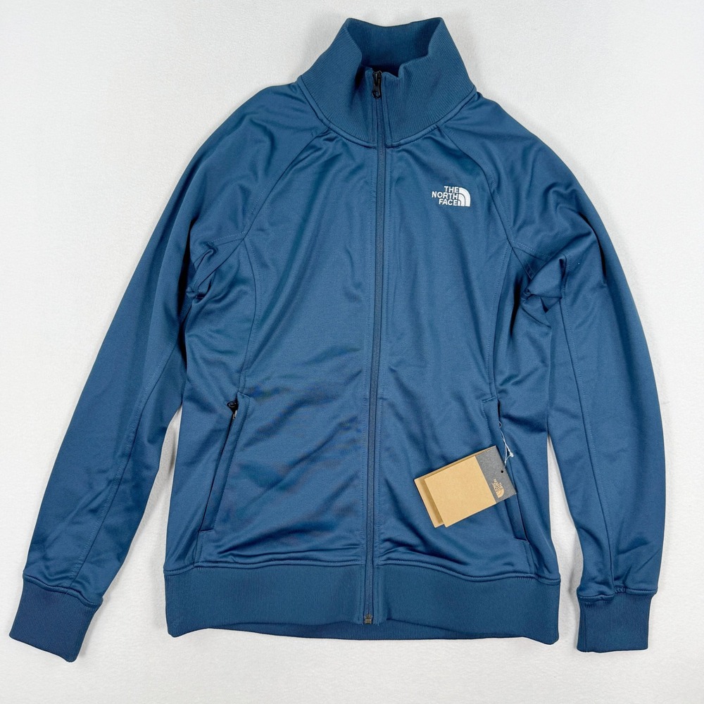 The North Face Womens Tech Zip Track Jacket Size L Blue Wing Teal NEW